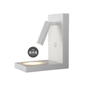 M6750  Zanzibar Reader Wall Lamp 3W LED With Induction Charger Sand White